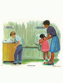 Segregated water fountains painting