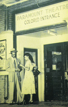 Paramount Theater colored entrance